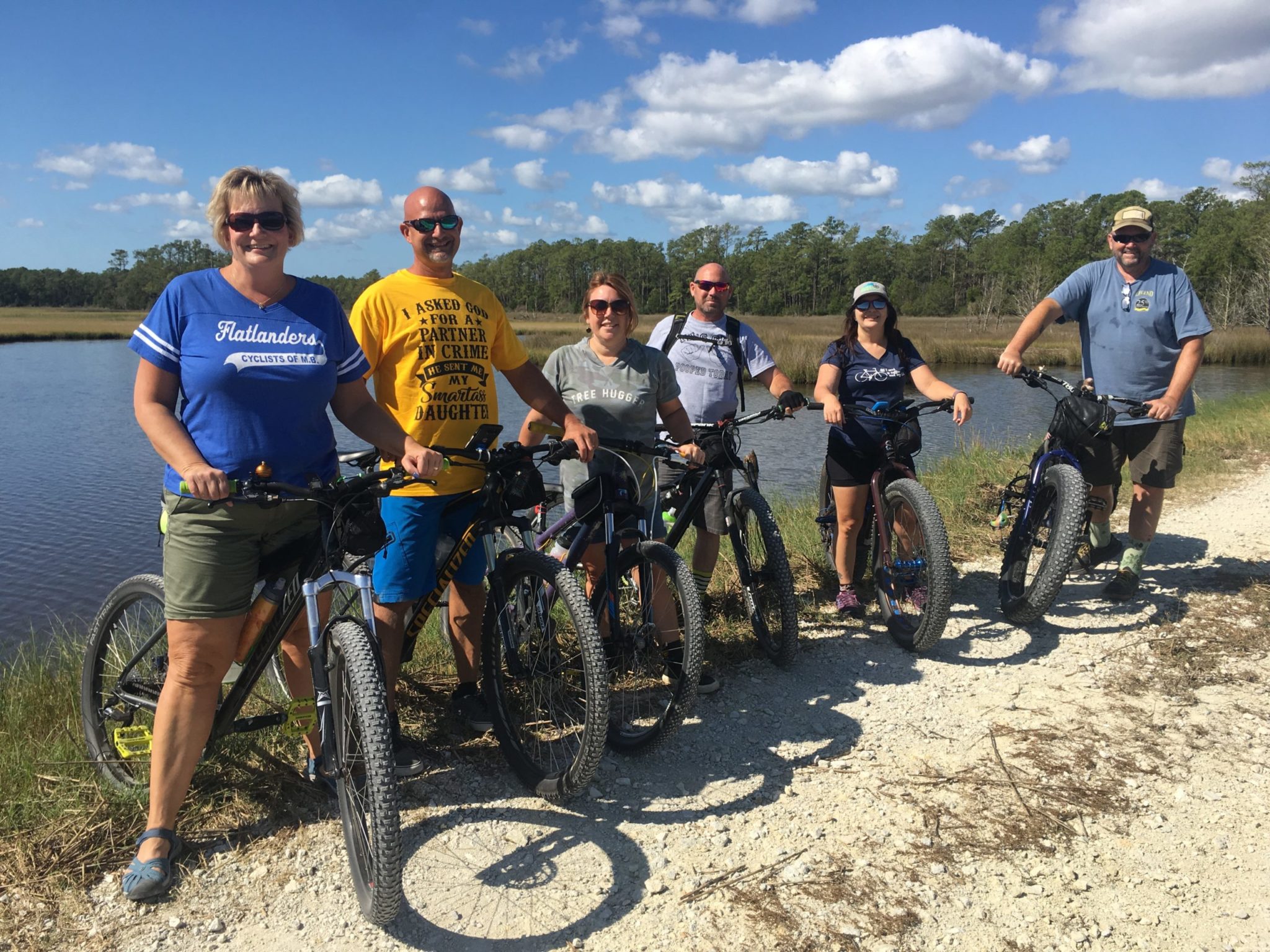 family on bikes