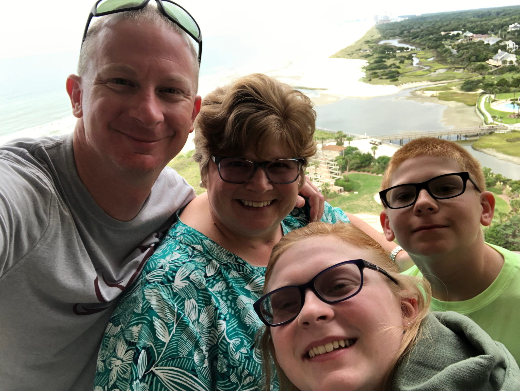 family on balcony