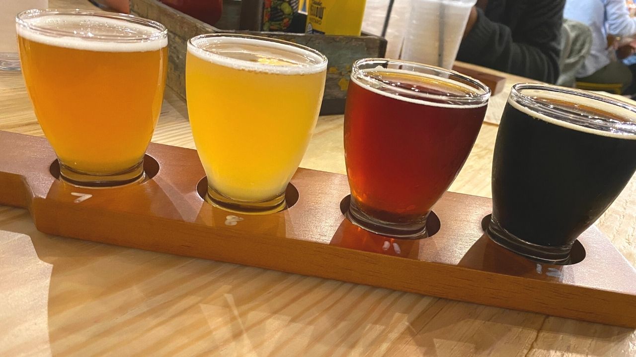 Beer Flight at Crooked Hammock Brewery