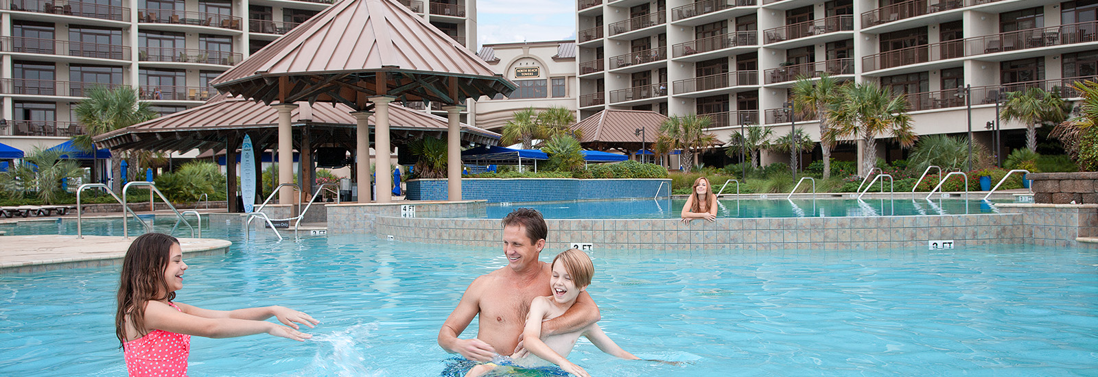 North Beach Family in Pool