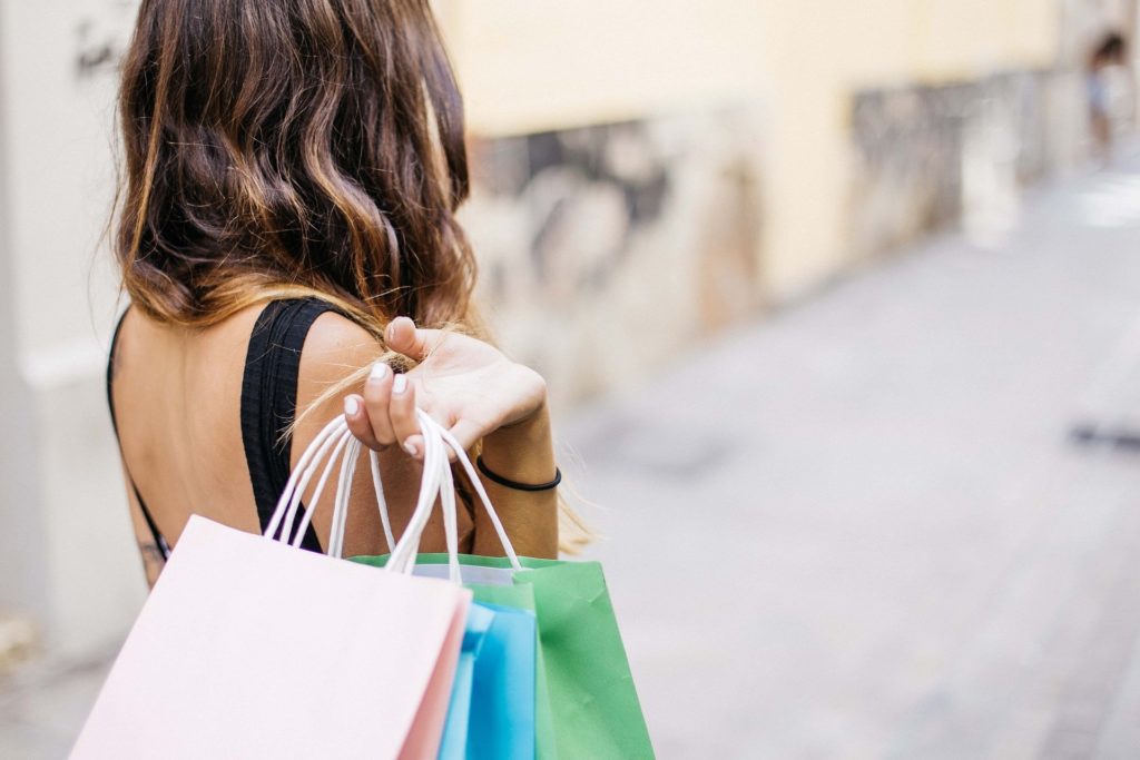 woman with shopping bags