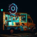food truck at night
