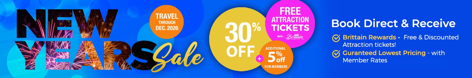 New Year's Sale - Save 30% + Free & Discounted Attraction Tickets