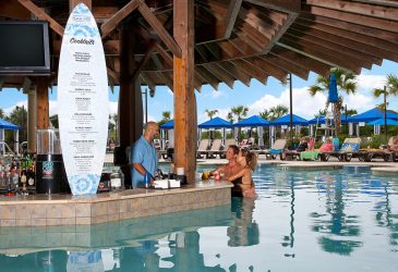 North Beach Pool Bar Bartender and Couple