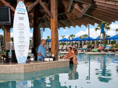 North Beach Pool Bar Bartender and Couple