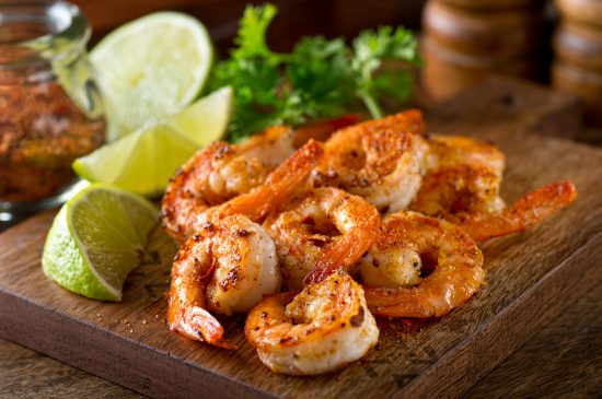 Sauteed Shrimp in plate Sauteed Shrimp in plate