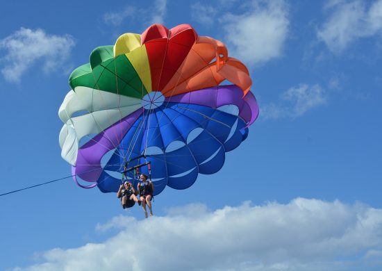 People parasailing over the ocean