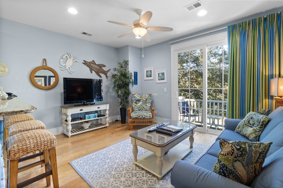 North Beach One Bedroom Carriage House Villa Living Room