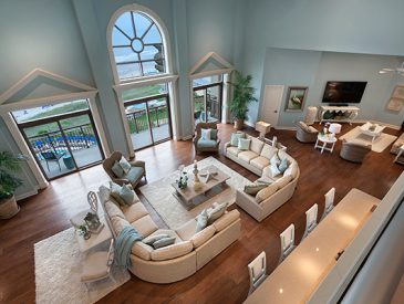 The Bridge Living Room view from the loft
