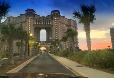 north beach towers from car view