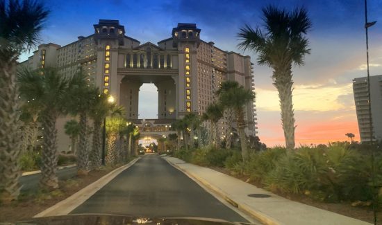 north beach towers from car view