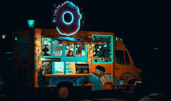 food truck at night